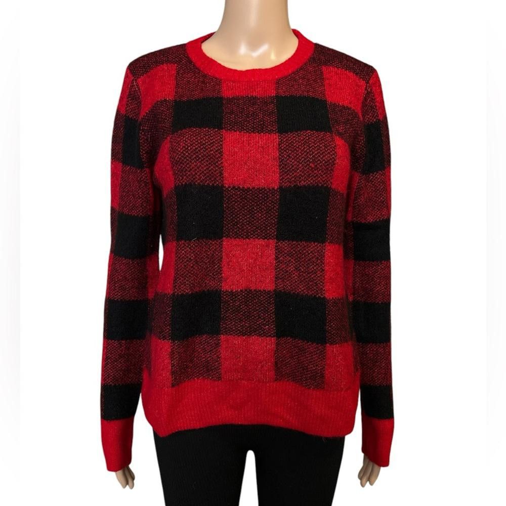 Old Navy Old Navy Red and Black Buffalo Plaid Sweater - Size Medium Size M / US 6-8 / IT 42-44 - 1 Thumbnail