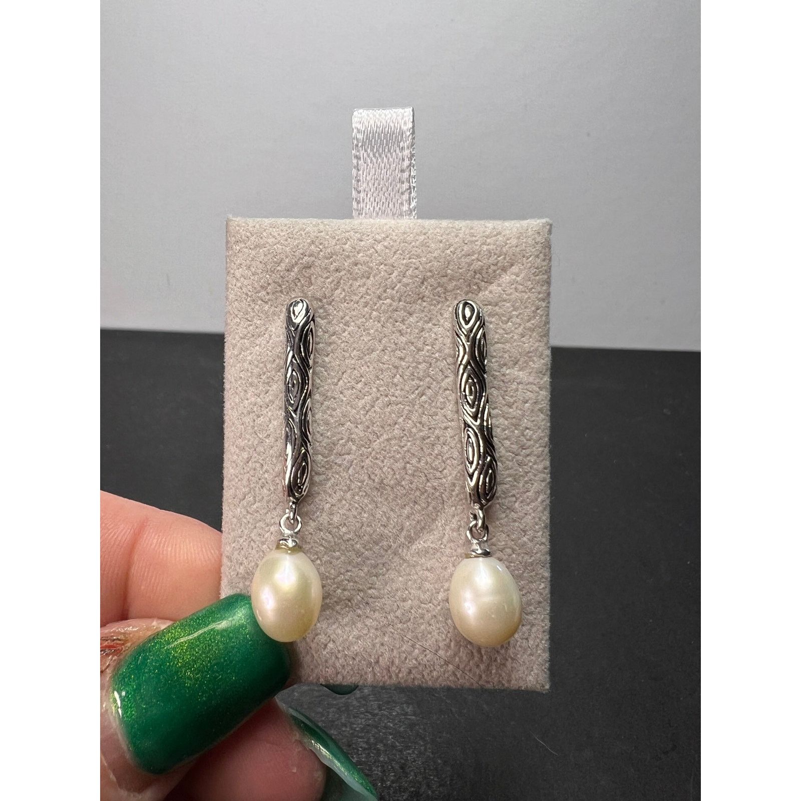 Other Thai sterling silver freshwater pearl drop earrings Size ONE SIZE - 1 Thumbnail