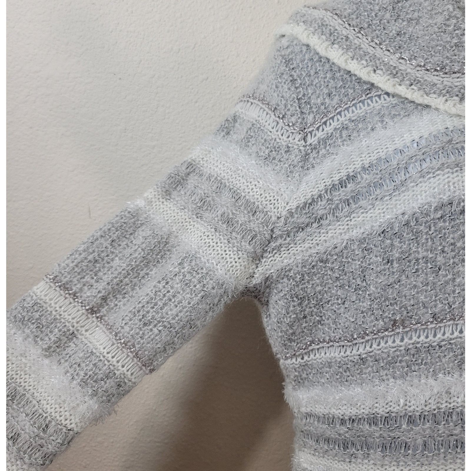 Other Maurices Gray White Knitted Cowl Neck Sweater Large Soft Size L / US 10 / IT 46 - 7 Thumbnail