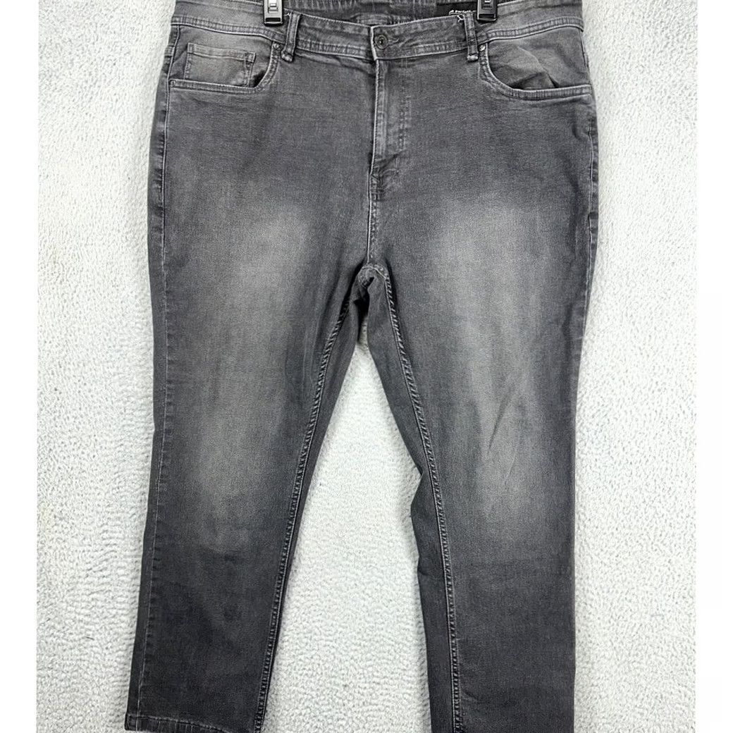 Denime NYC The Perfect Jean Slim Fit Straight Leg Jeans Men 42X28 Grey Distressed Denim Shark Grey/Charcoal Wash QC 5-Pocket Denim Straight Mens Size US 42 / EU 58 - 2 Thumbnail