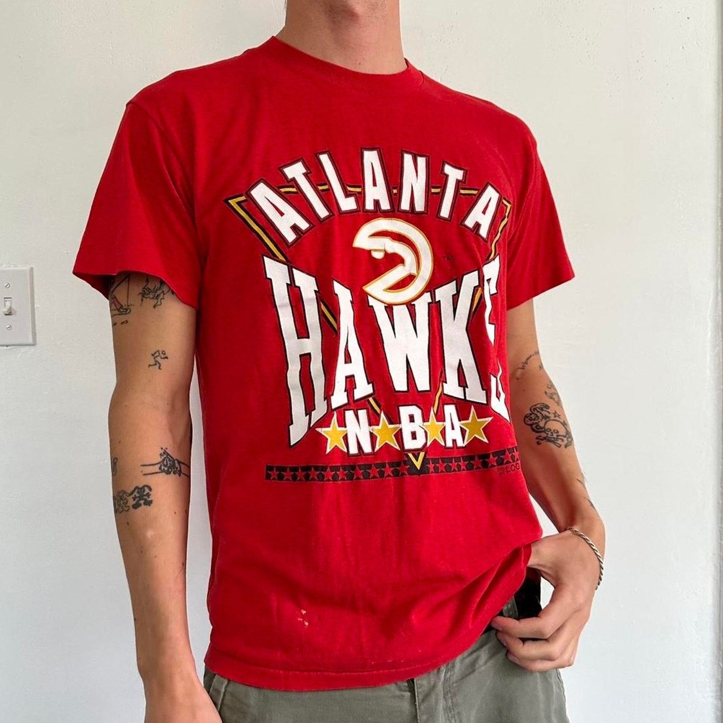Logo 7 × NBA × Vintage Vintage 80s Logo 7 NBA Atlanta Hawks Basketball Tee Shirt Size US L / EU 52-54 / 3 - 1 Thumbnail