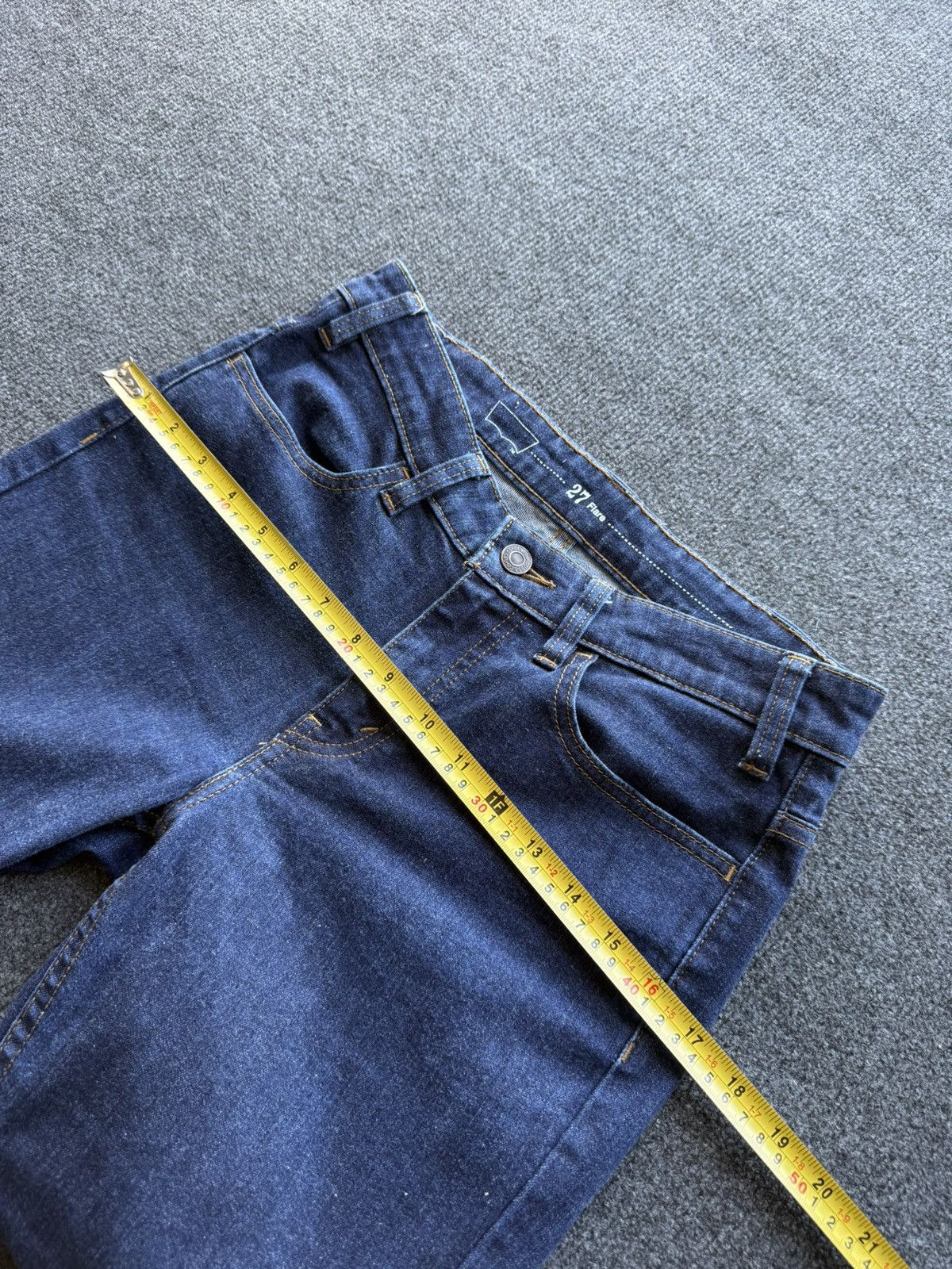 Levi's 00s Retro Levis Flare Jeans Dark Indigo Y2K Bootcut W27 Size 27" / US 4 / IT 40 - 17 Thumbnail