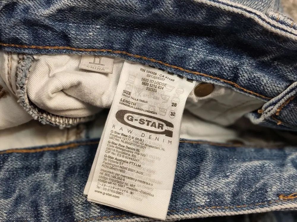 G-Star Vintage G Star Raw 5620 3d Loose Washed Blue Denim Jeans Size US 28 / EU 44 - 9 Thumbnail