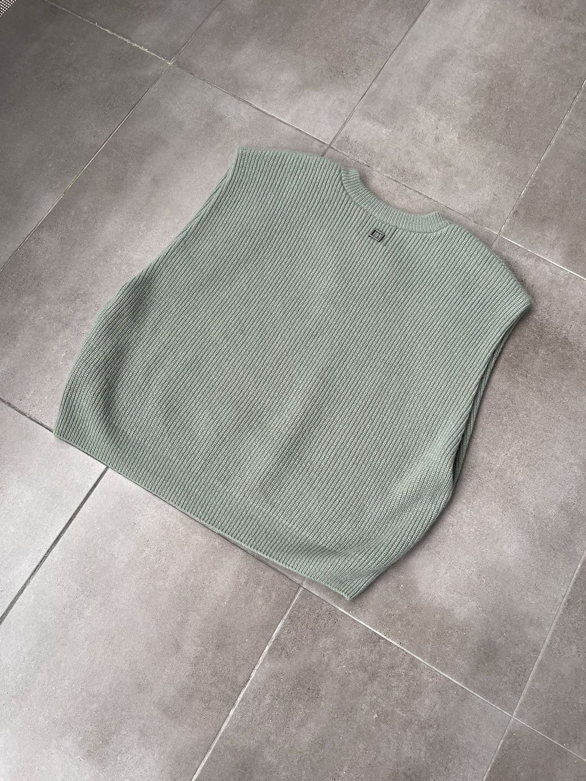 Wooyoungmi !DS! SS23 Wooyoungmi Green Knitted V-Neck Vest Size US M / EU 48-50 / 2 - 12 Thumbnail