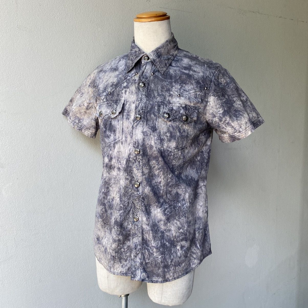 In The Attic In The Atti Men Y2K Short-Sleeve Tie-Dye Western Shirt Size US L / EU 52-54 / 3 - 23 Thumbnail