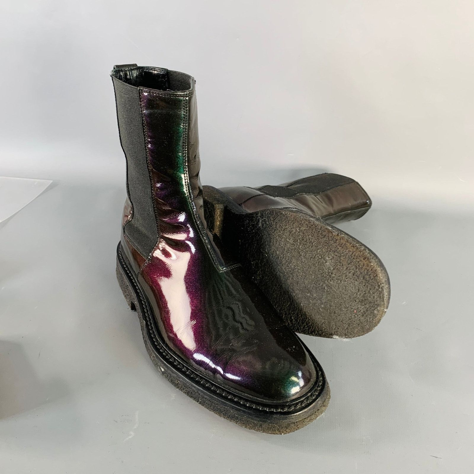 Dior DIOR HOMME Black Iridescent Leather Crepe Sole Chelsea Boots Size US 8.5 / EU 41-42 - 5 Thumbnail