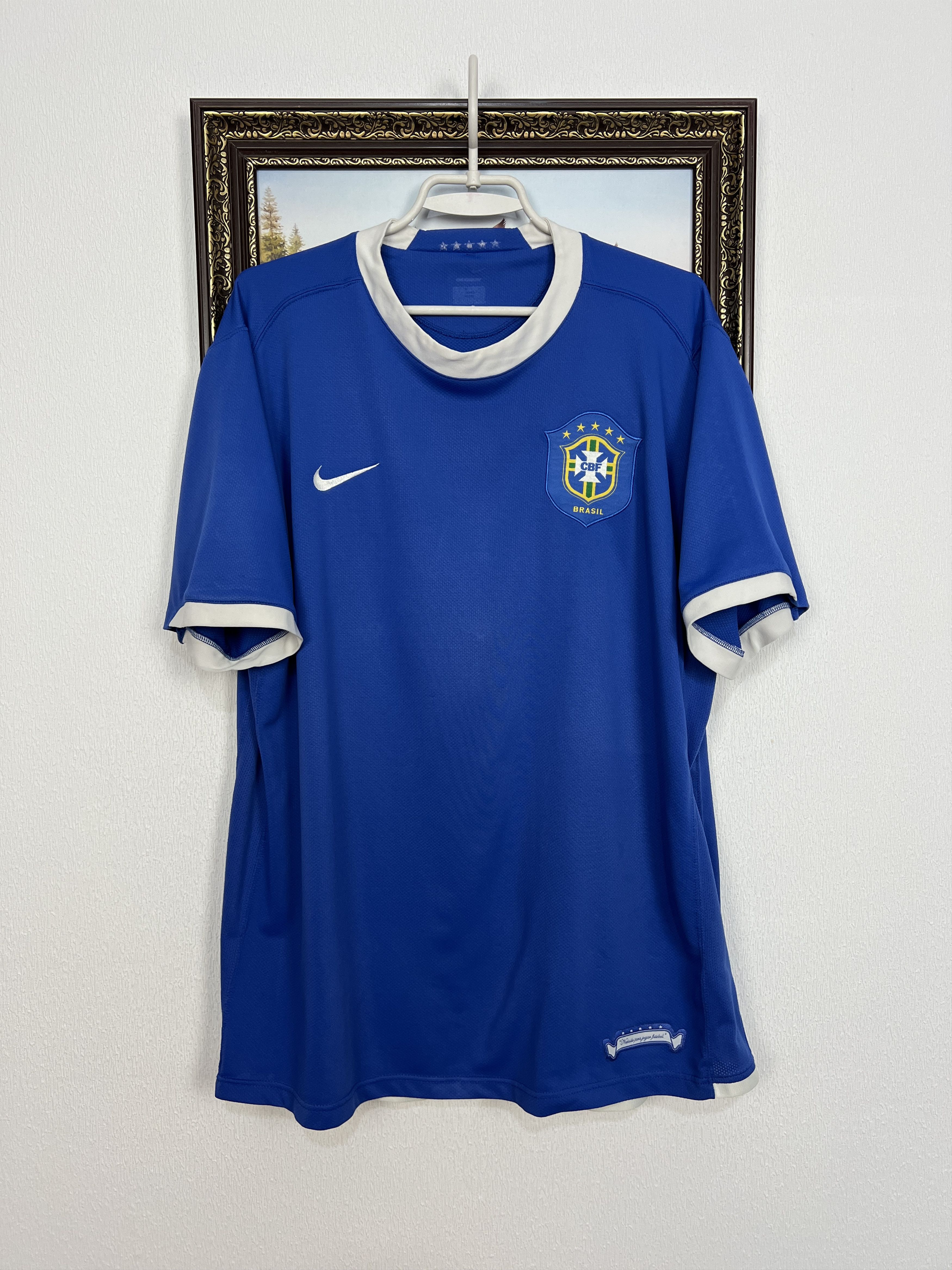 Nike Brazil Away football shirt Soccer Jersey National Trikot Size US XXL / EU 58 / 5 - 1 Thumbnail