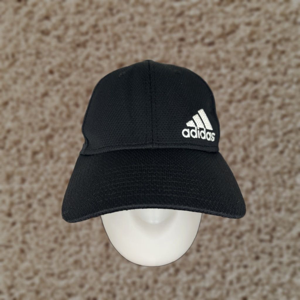 Adidas Adidas Hat Cap Fitted Adult Medium Black Embroidered A-Flex Golf Golfer Size ONE SIZE - 1 Thumbnail