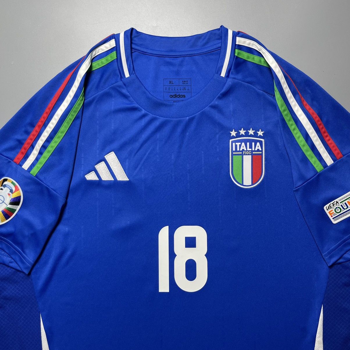 Adidas ITALY ADIDAS 2024 EURO FOOTBALL HOME JERSEY #18 BARELLA Size US XL / EU 56 / 4 - 4 Thumbnail