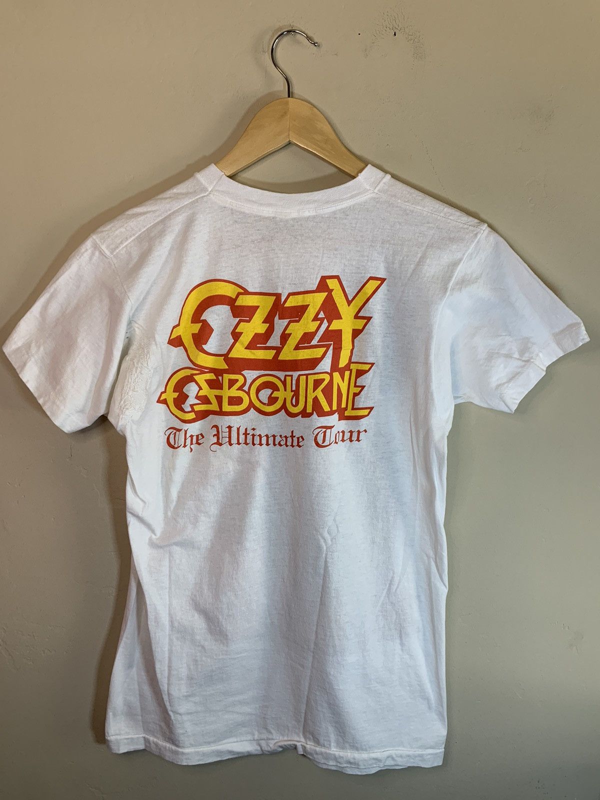 Band Tees × Ozzy Osbourne × Vintage RARE Vintage 1986 Ozzy Osbourne Ultimate Sin Tour Band Shirt Size US M / EU 48-50 / 2 - 2 Thumbnail