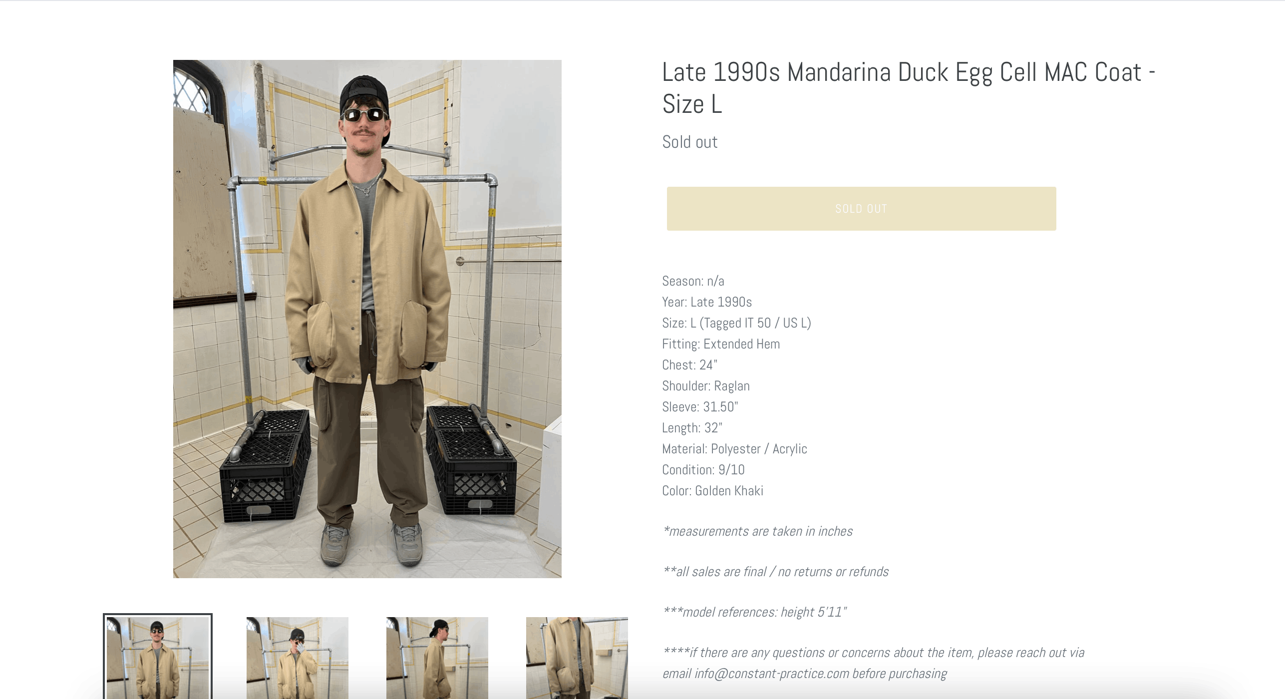 Mandarina Duck Mandarina Duck Egg Cell MAC Coat Size US L / EU 52-54 / 3 - 25 Thumbnail