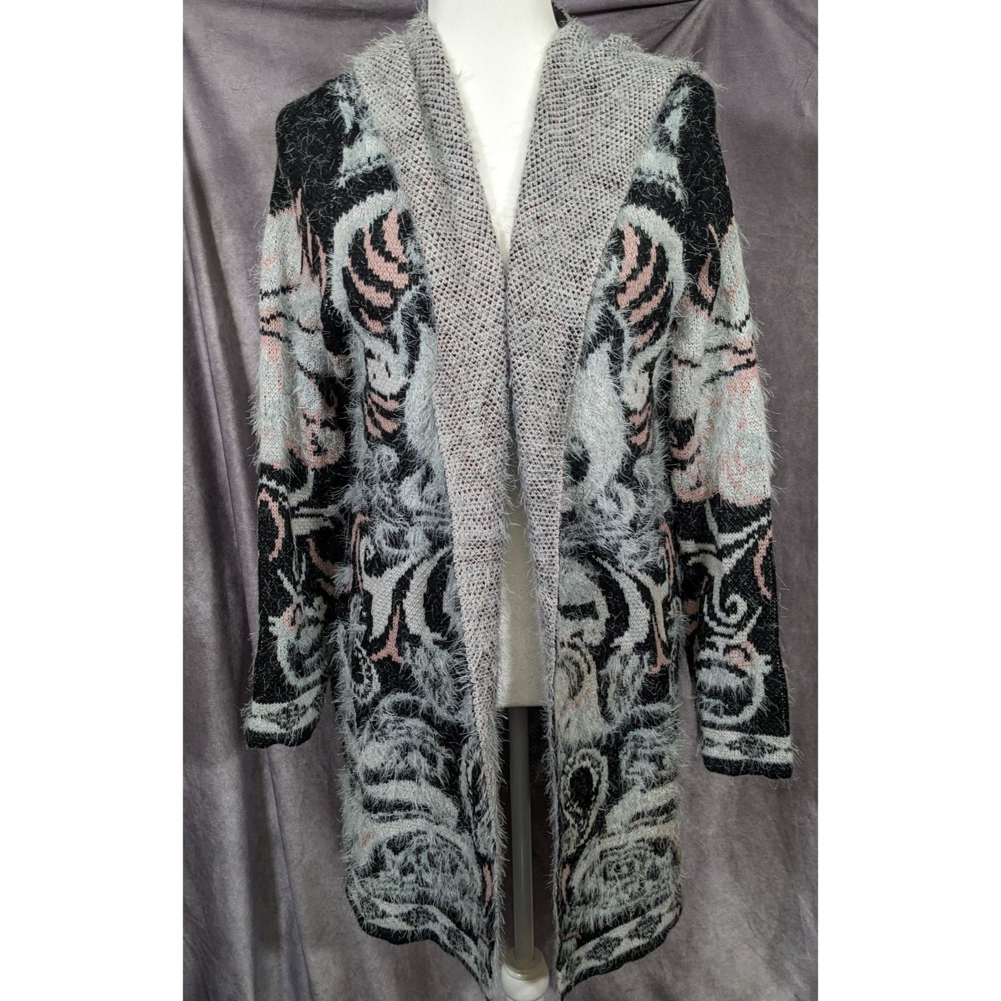 Other Abstract Fluffy Hooded Cardigan by Vertigo Size M / US 6-8 / IT 42-44 - 7 Thumbnail