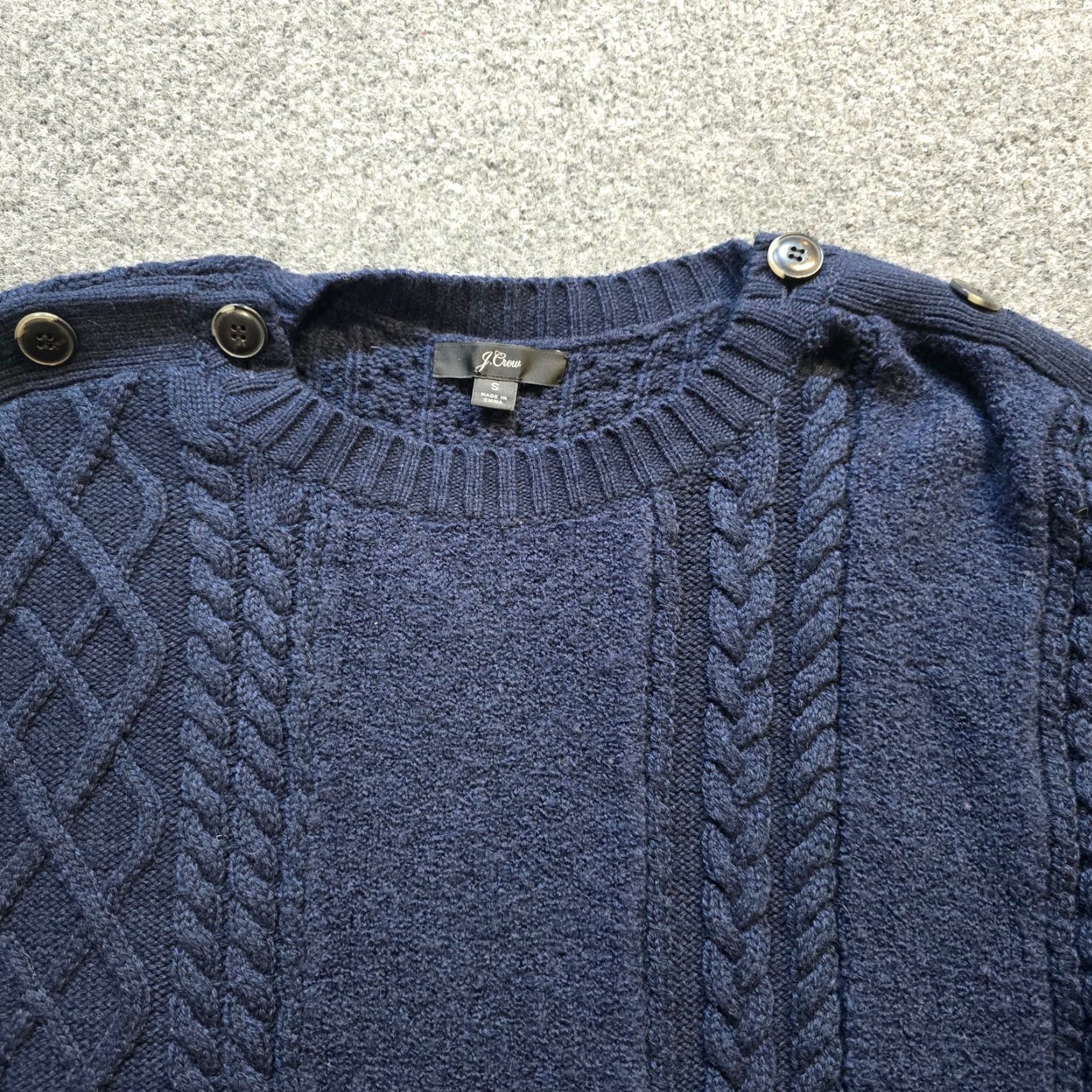 J.Crew J.CREW Sweater Womens Small Blue Alpaca Wool Fishermans Cable Knit Casual Preppy Pullover Size S / US 4 / IT 40 - 2 Thumbnail