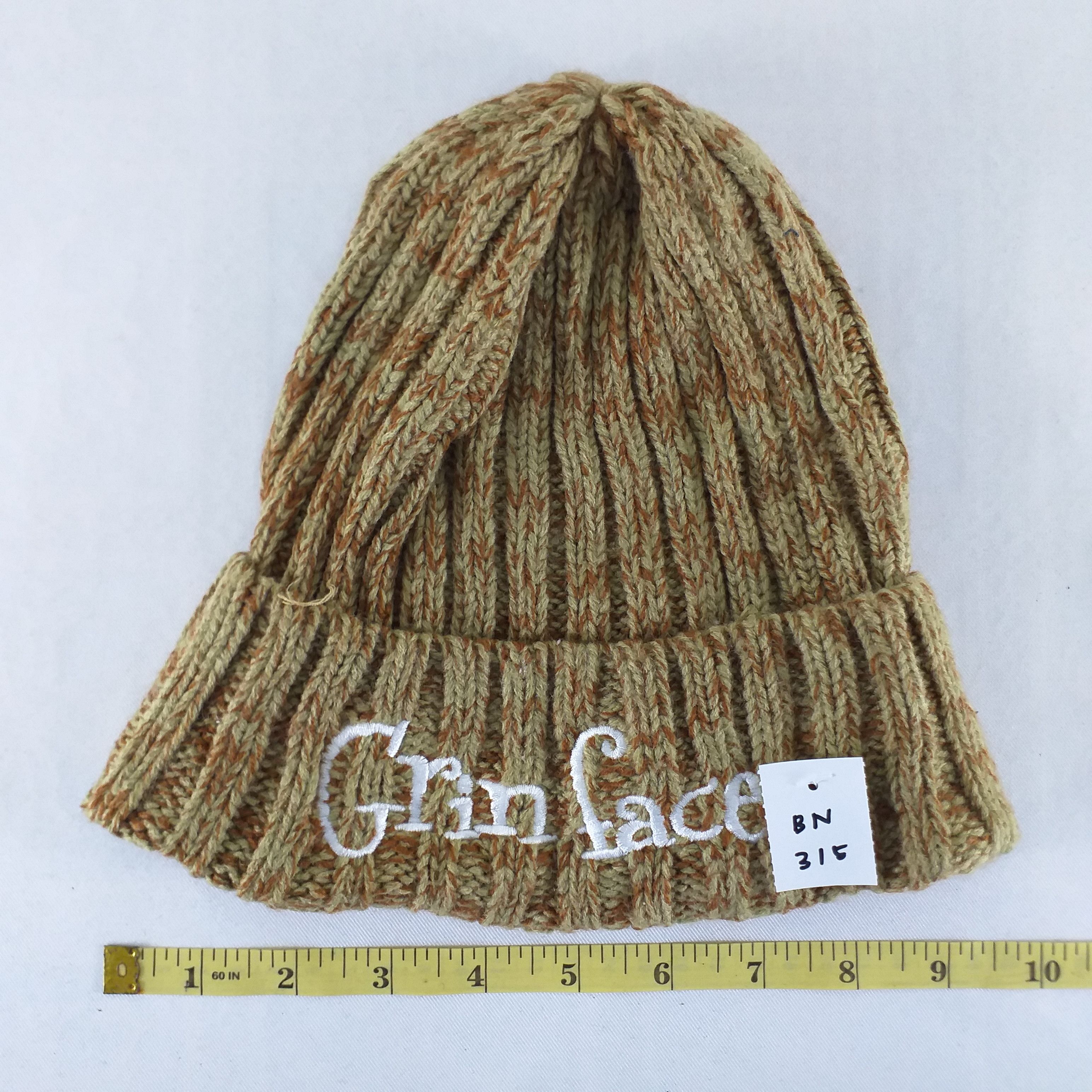 Japanese Brand Grin Face Embroidery Snow Cap Beanie Hat -BN315 Size ONE SIZE - 3 Thumbnail