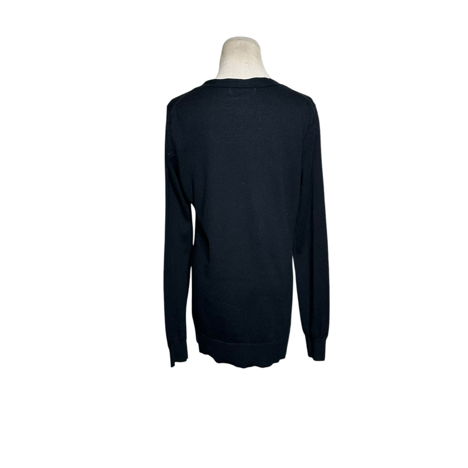 Tibi Tibi black knit front bow buttoned cardigan size Large Size L / US 10 / IT 46 - 9 Thumbnail