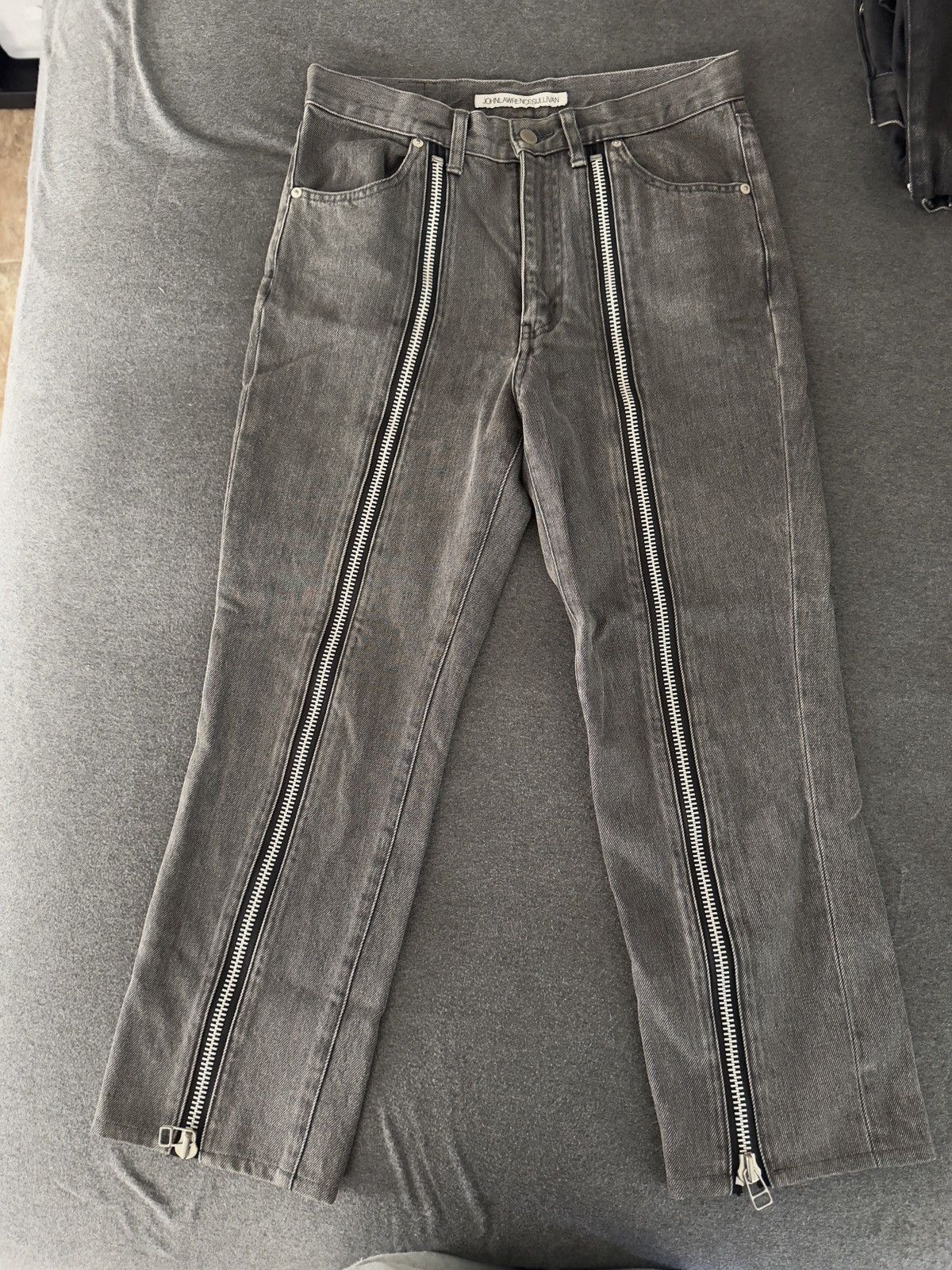 パンツ JOHNLAWRENCESULLIVAN WASHED ZIPPED PANTS Washed Denim Zipped Pants | Black