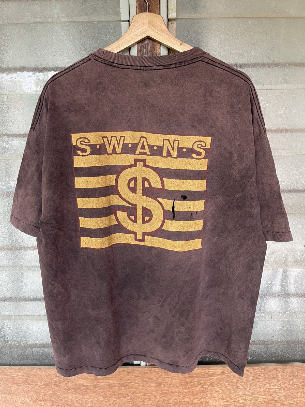Vintage Thrashed Vintage 90's Swans Filth Punk Band Faded Tee Size US L / EU 52-54 / 3 - 11 Thumbnail