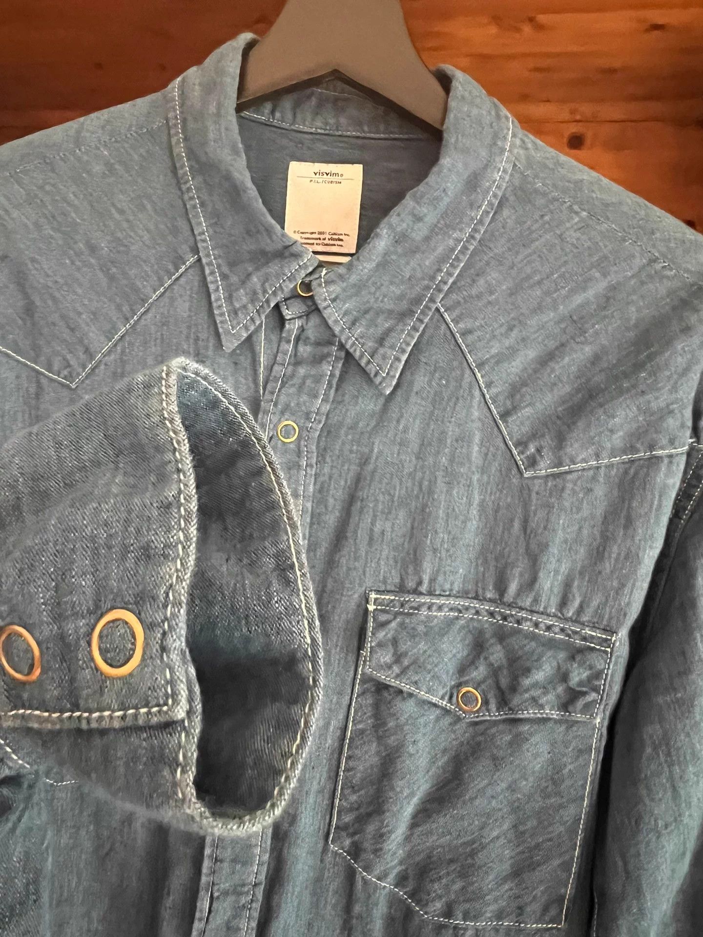 Visvim visvim 2015 indigo dyed car drop sleeve shirt Size US M / EU 48-50 / 2 - 3 Thumbnail