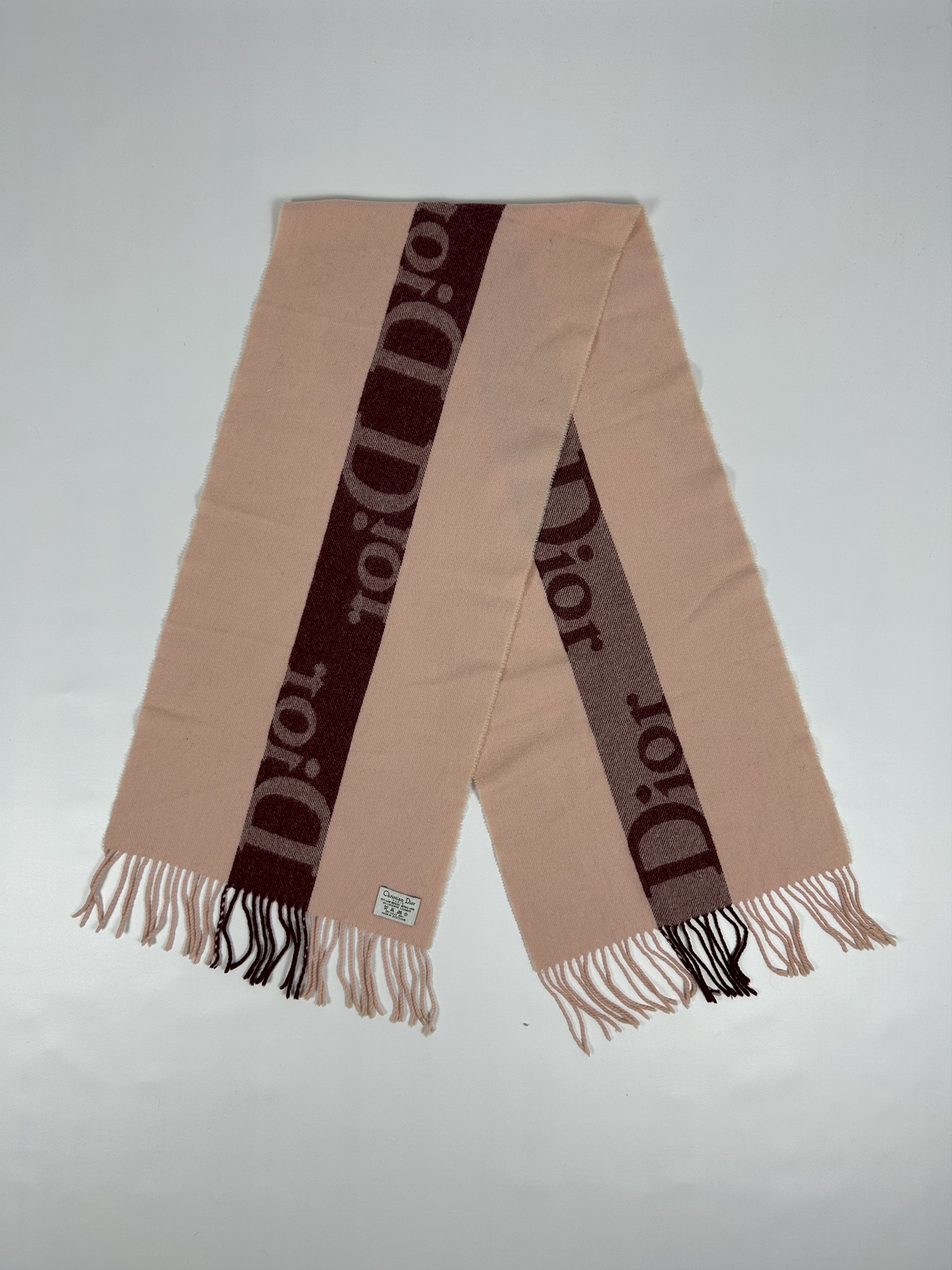 Dior Vintage Dior big logo merino wool and cashmere scarf Size ONE SIZE - 2 Thumbnail