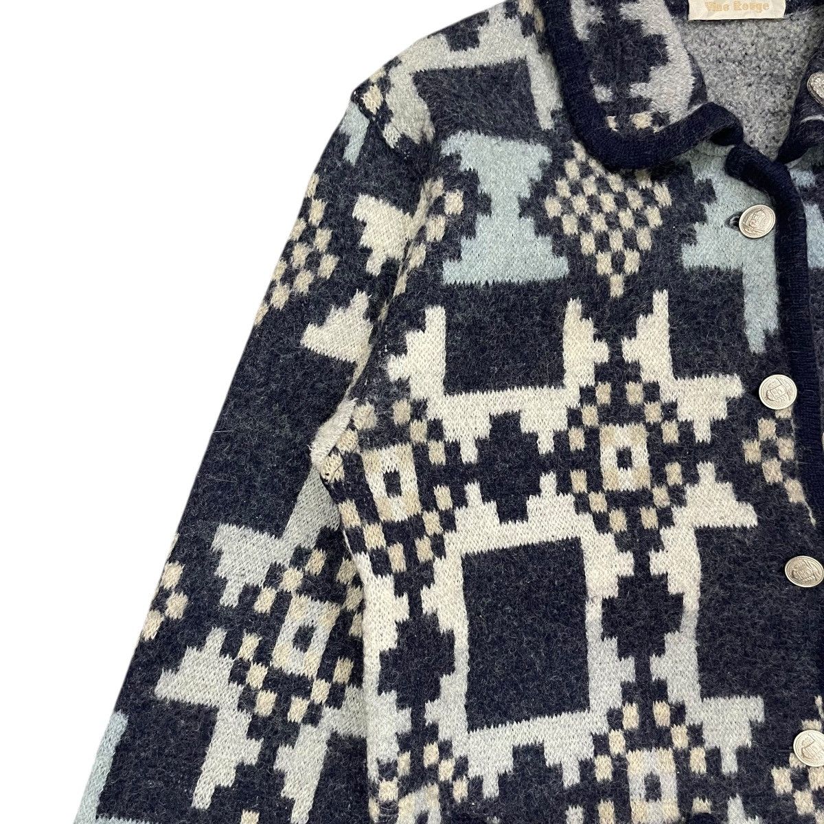 Native Vintage Vino Rouge Aztec Design Native Wool Button Jackets Size M / US 6-8 / IT 42-44 - 4 Thumbnail