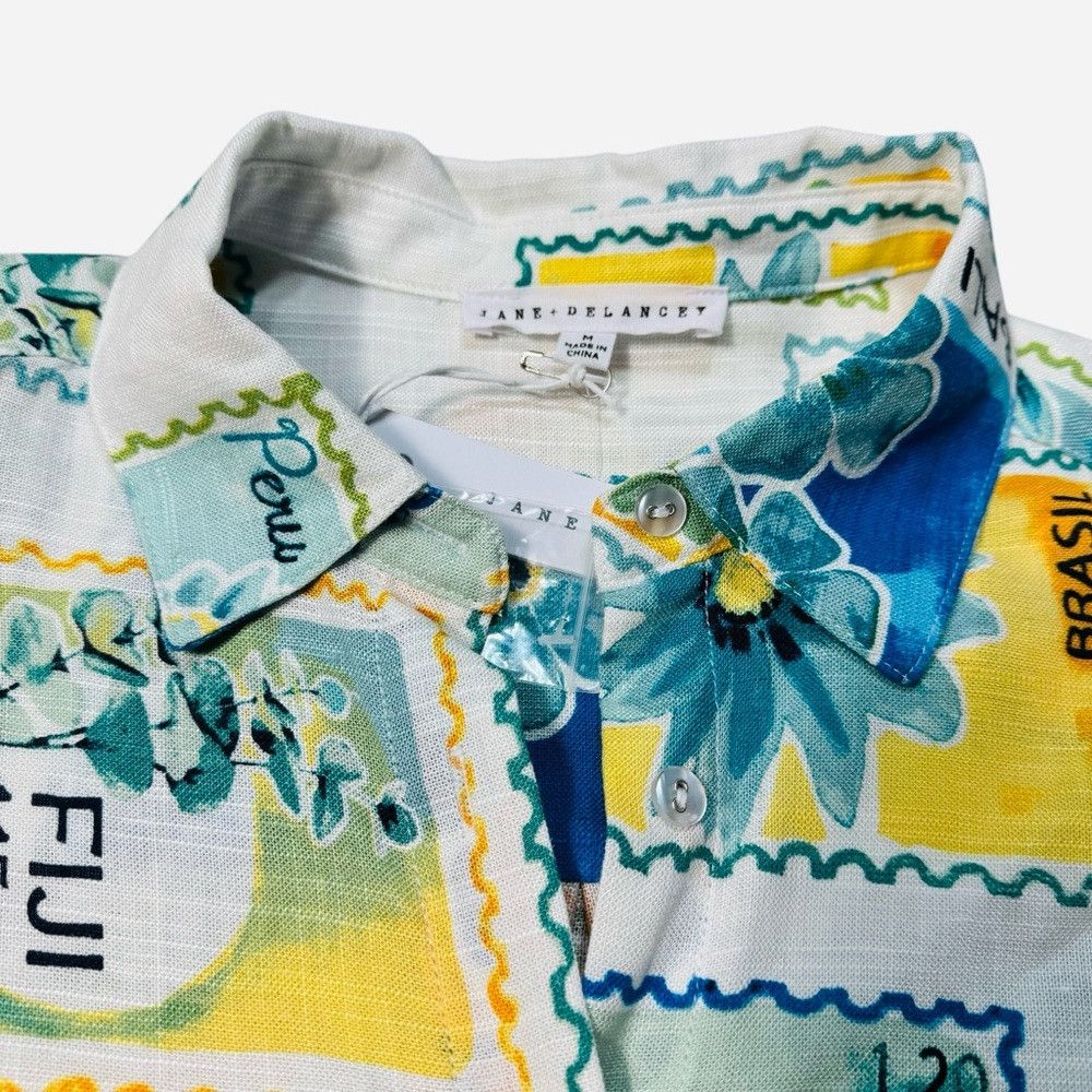 Other NWT New Jane and Delancey Post Stamps Rayon Linen Short Sle Size M / US 6-8 / IT 42-44 - 6 Thumbnail