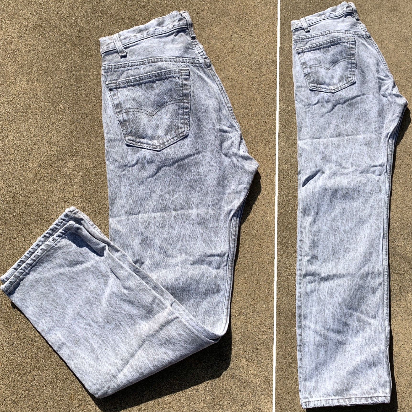 Vintage VINTAGE Levi’s Button Fly 501 Jeans Gray Acid Wash 32 30 31.5 in Waist Denim USA 1980s Mens Womens Boys Girls Size US 30 / EU 46 - 6 Thumbnail