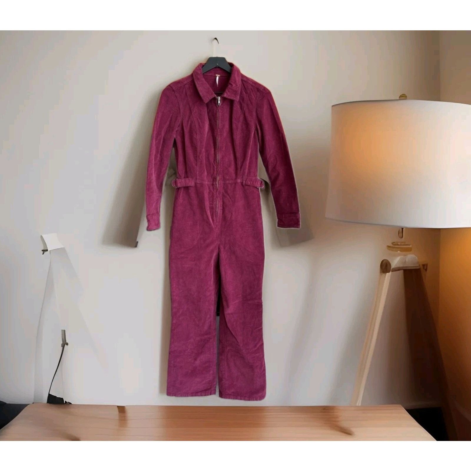 Free People Free People Take Me Out Tailored Corduroy Jumpsuit Wine 0 Size 26" / US 2 / IT 38 - 7 Thumbnail