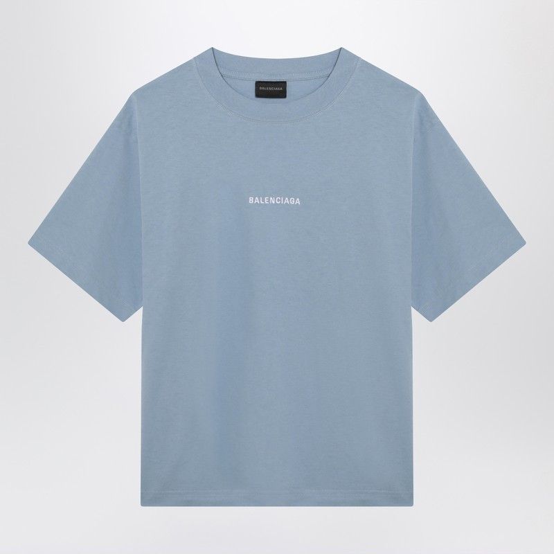 Balenciaga Balenciaga Light Blue Balenciaga Back Medium Fit T-Shirt Size S / US 4 / IT 40 - 1 Thumbnail