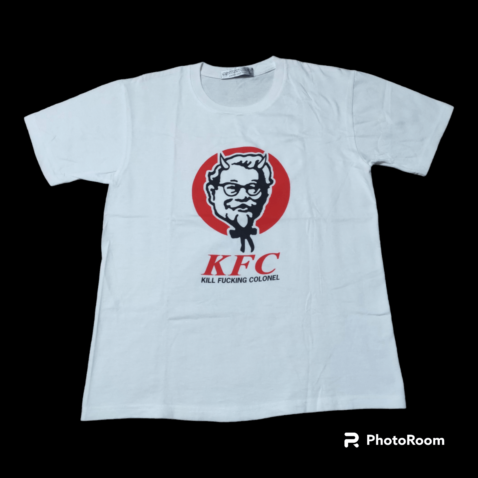 image of Vintage Parody Of Kfc Tee Shirt in White, Men's (Size Medium)