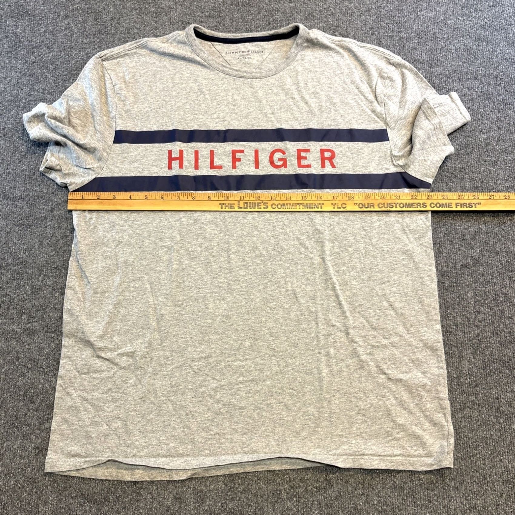 Tommy Hilfiger Tommy Hilfiger T-Shirt Adults XL Gray Short Sleeve Spell Out Logo Crew Neck Knit Cotton Size US XL / EU 56 / 4 - 4 Thumbnail