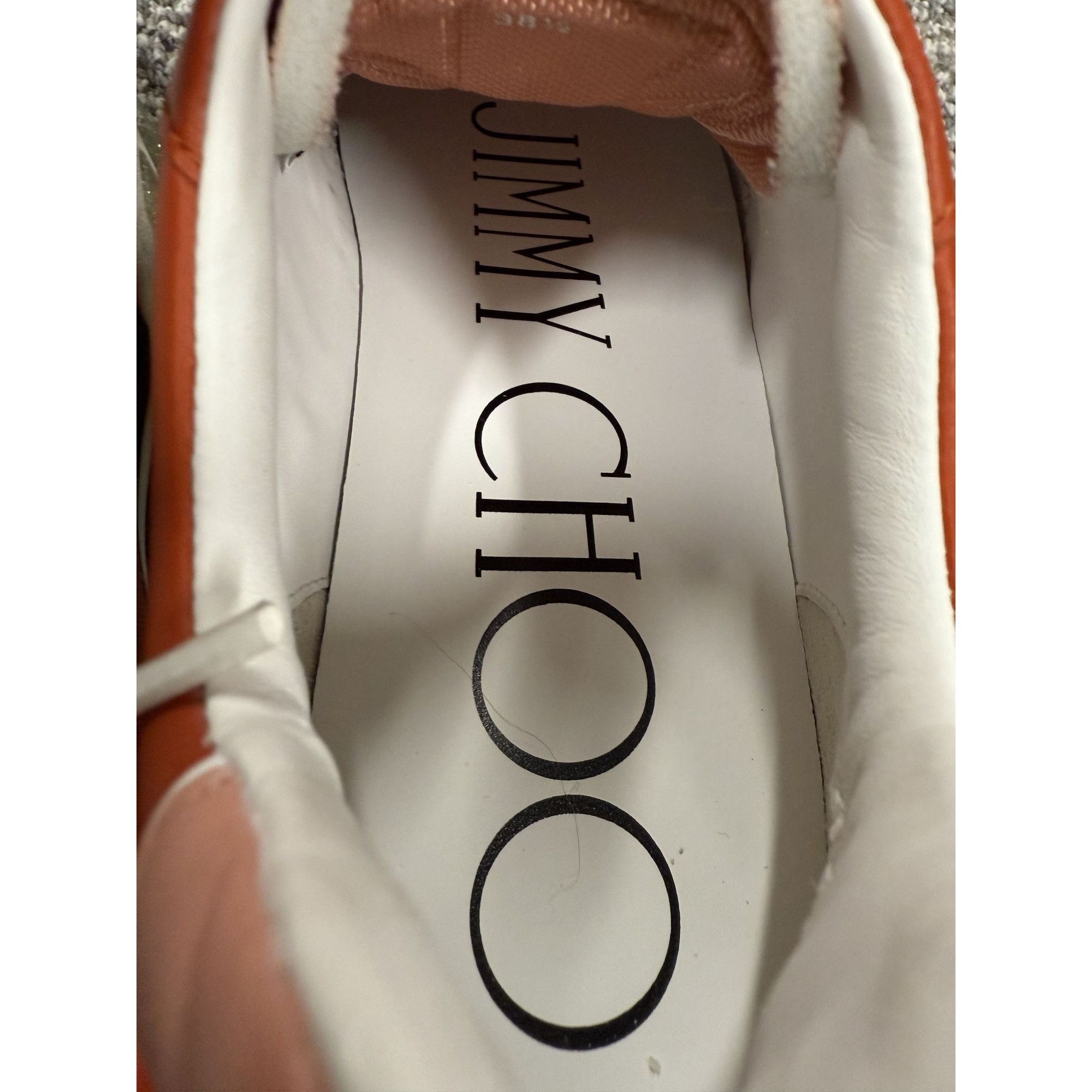 Jimmy Choo Jimmy Choo Womens Peach & White Sneakers 38.5 Leather/Suede Size US 8.5 / IT 38.5 - 5 Thumbnail
