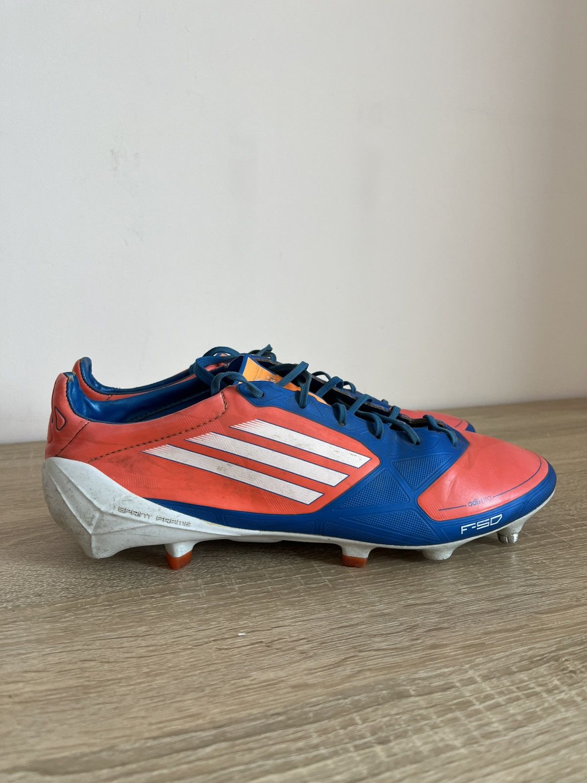 Vintage Adidas F50 adizero Leather Elit Orange boots Size US 9 / EU 42 - 1 Thumbnail