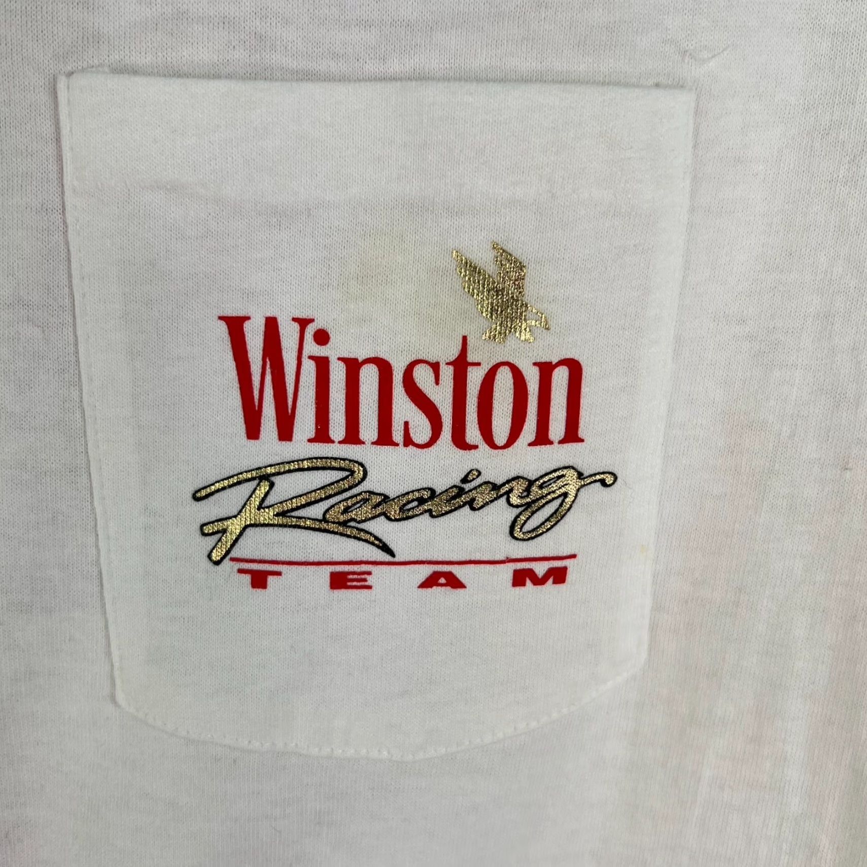 Vintage Vintage Winston NASCAR Racing Team T-Shirt Men XL White Cotton Logo Graphic Tee Size US XL / EU 56 / 4 - 3 Thumbnail