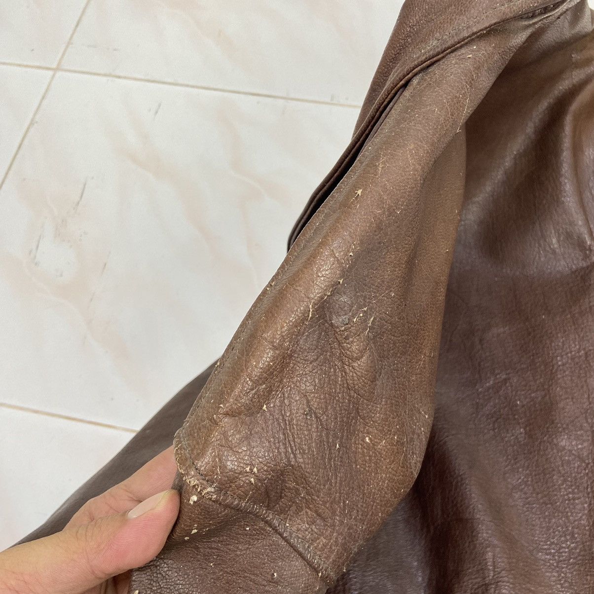 Genuine Leather Vtg Type A-2 San Francisco Aviation Sun Faded Leather Jacket Size US S / EU 44-46 / 1 - 18 Thumbnail