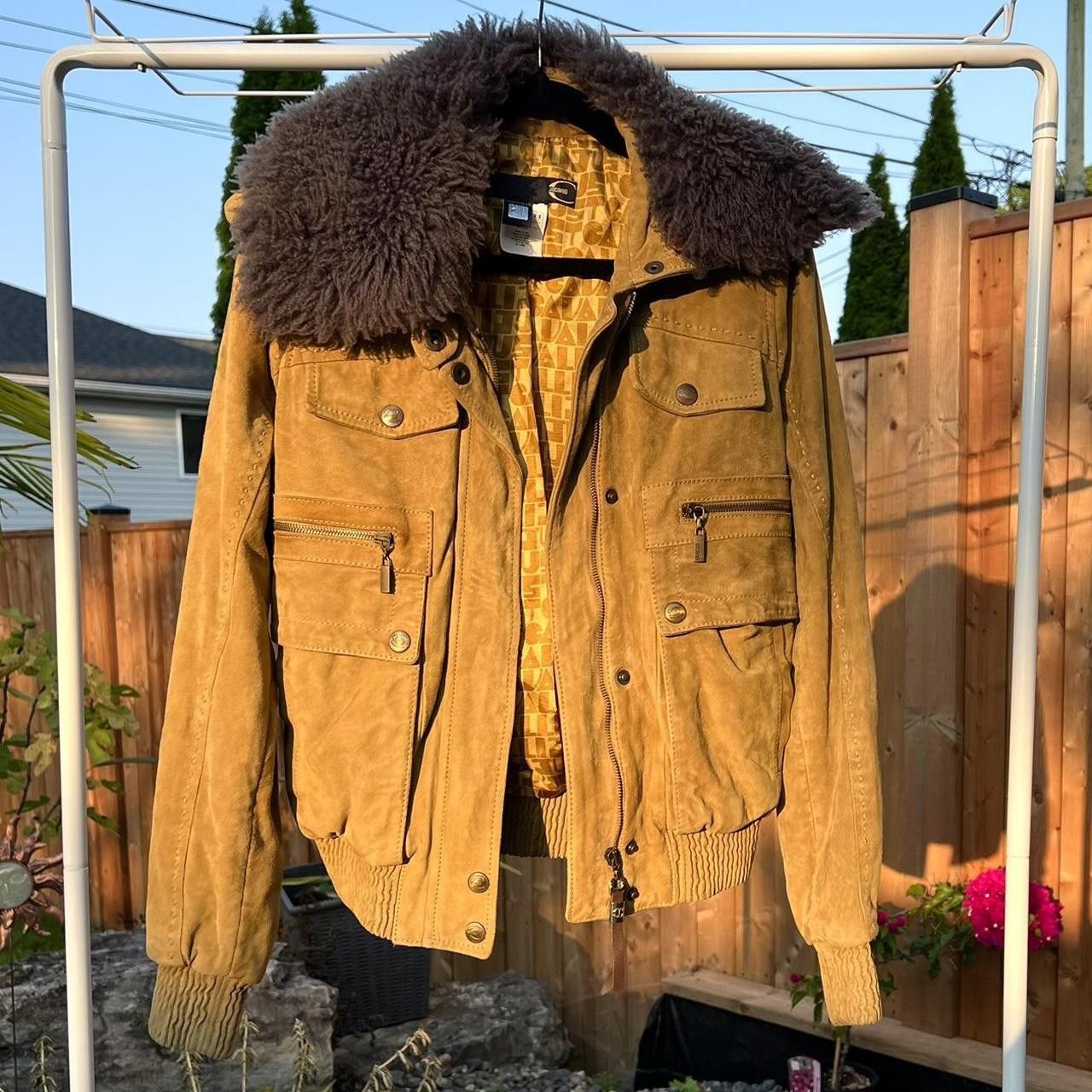 Roberto Cavalli Roberto Cavalli 'Just Cavalli' Suede Jacket Sheepskin Collar Size S / US 4 / IT 40 - 2 Thumbnail
