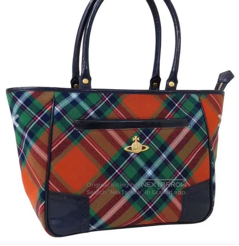 Vivienne Westwood Vivienne Westwood size os Used Saturn checkered tote bag Size ONE SIZE - 2 Thumbnail