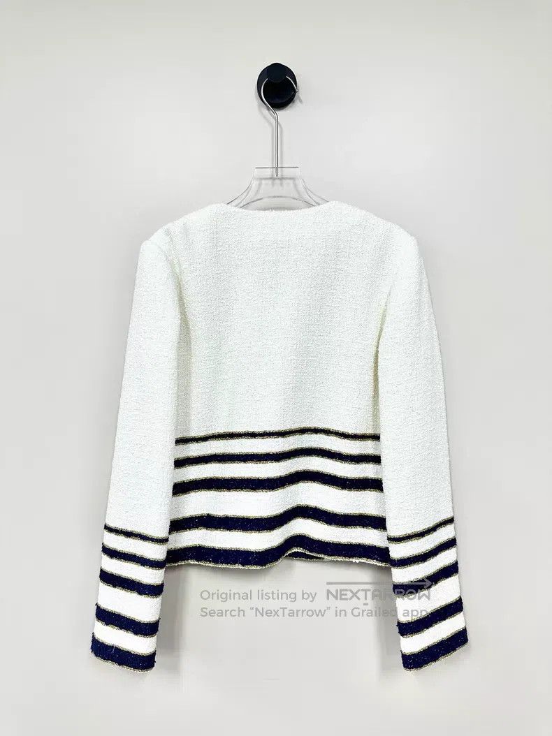 Valentino Valentino White striped little fragrant jacket jacket Size S / US 4 / IT 40 - 2 Thumbnail