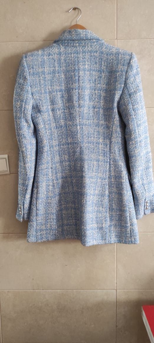 Zara Zara Plaid Texture Tweed Woolen Double Breasted Blazer Size S / US 4 / IT 40 - 12 Thumbnail