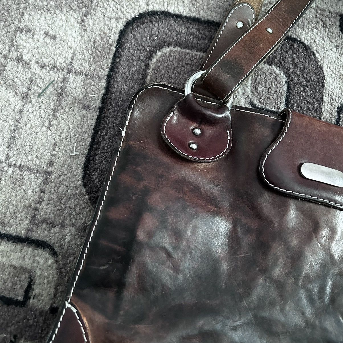 Designer × numero 10 Numero 10 Made in Italy Garment Dyed Paint Leather Hand Bag Size ONE SIZE - 4 Thumbnail