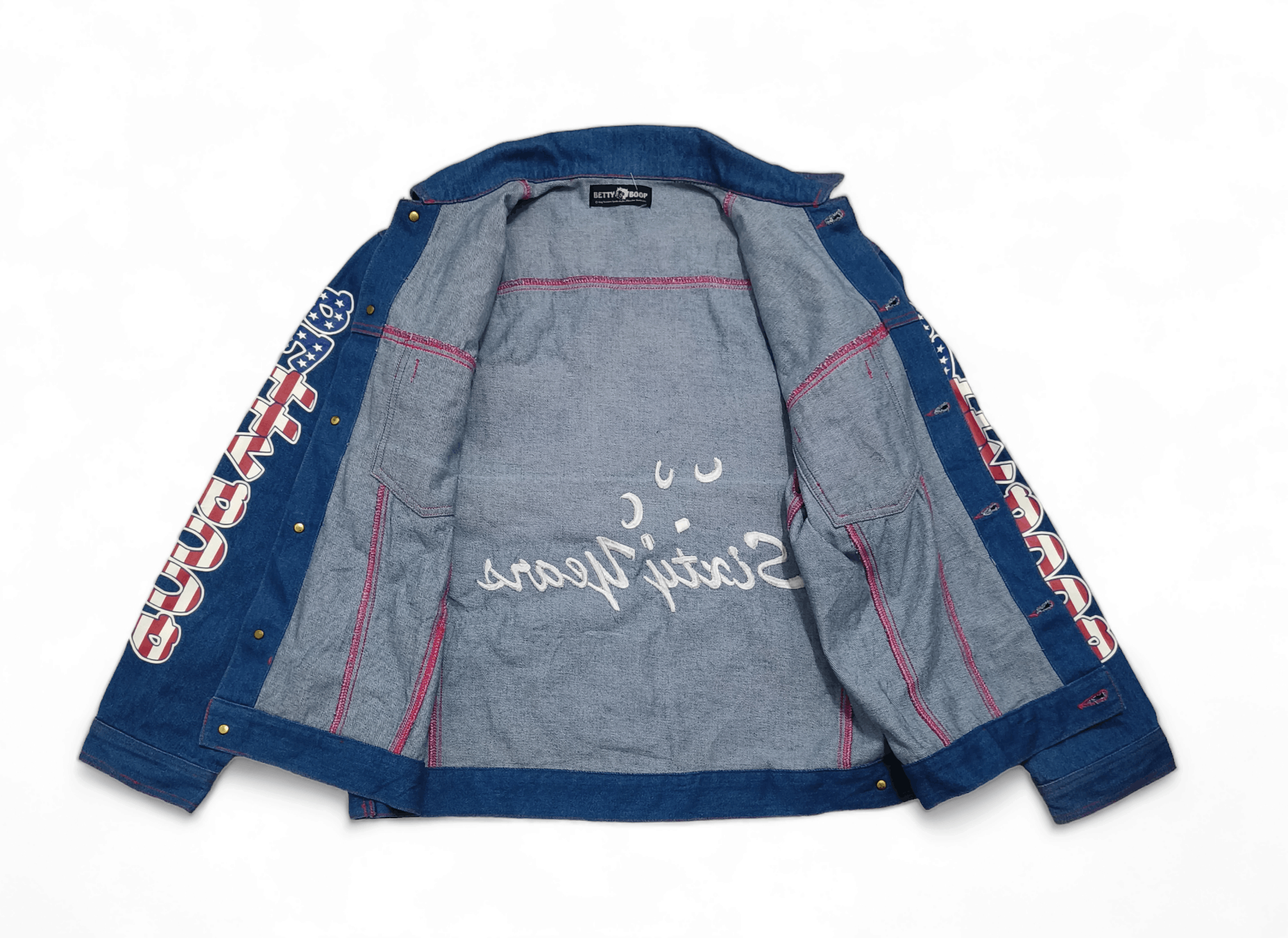 Cartoon Network Vintage 90s Betty Boop Sixty Years Denim Trucker Jean Jacket Size M / US 6-8 / IT 42-44 - 7 Thumbnail
