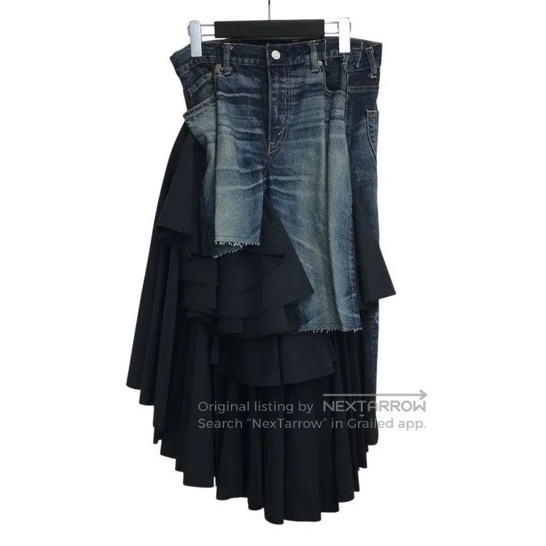 Junya Watanabe Junya Watanabe size XS Deconstructed Denim Flounce Skirt Size 22" - 1 Thumbnail