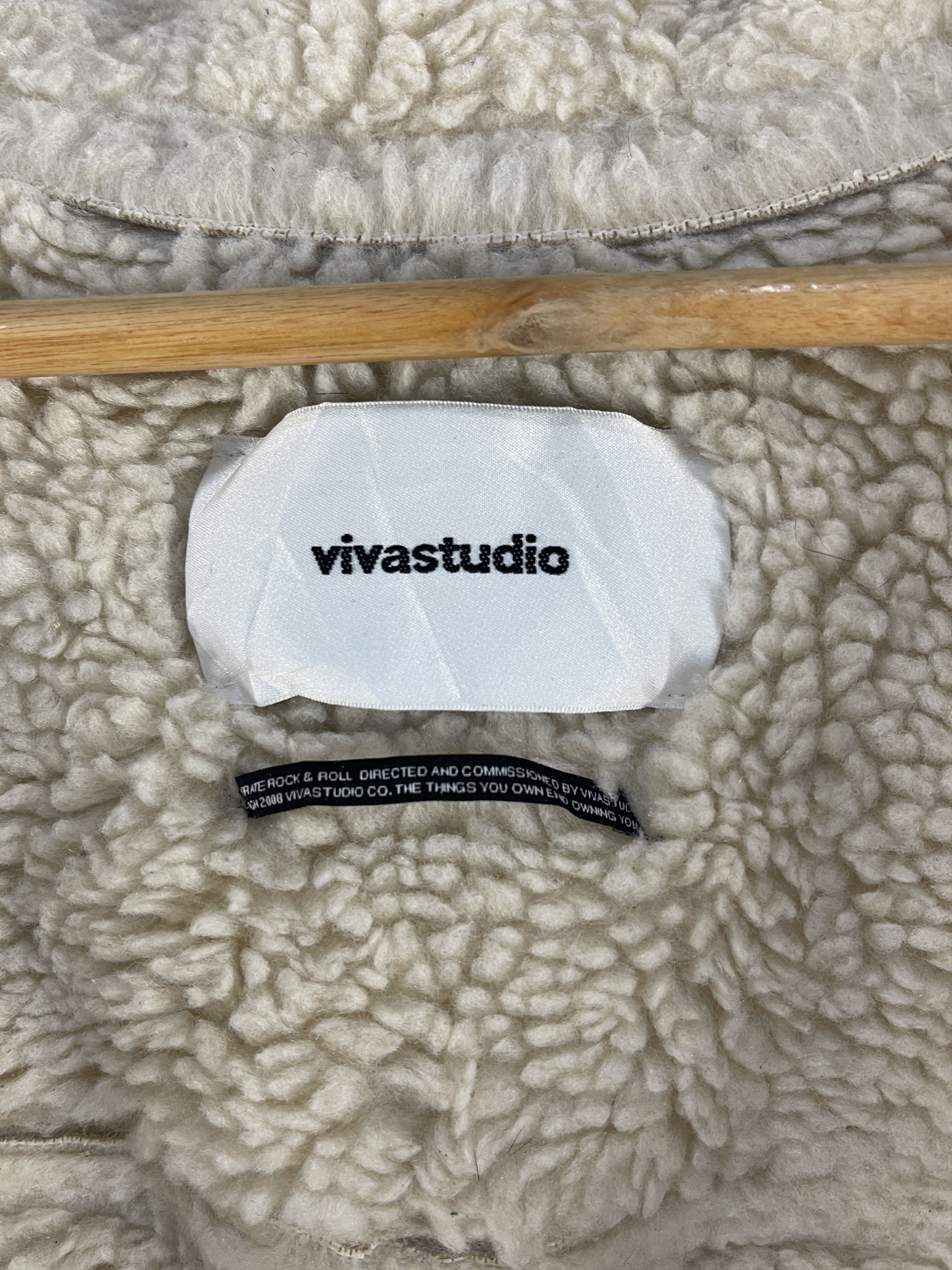 Vivastudio Vivastudio Sherpa Lined Aviator Flight Jacket Grey Shearling Size US L / EU 52-54 / 3 - 14 Thumbnail