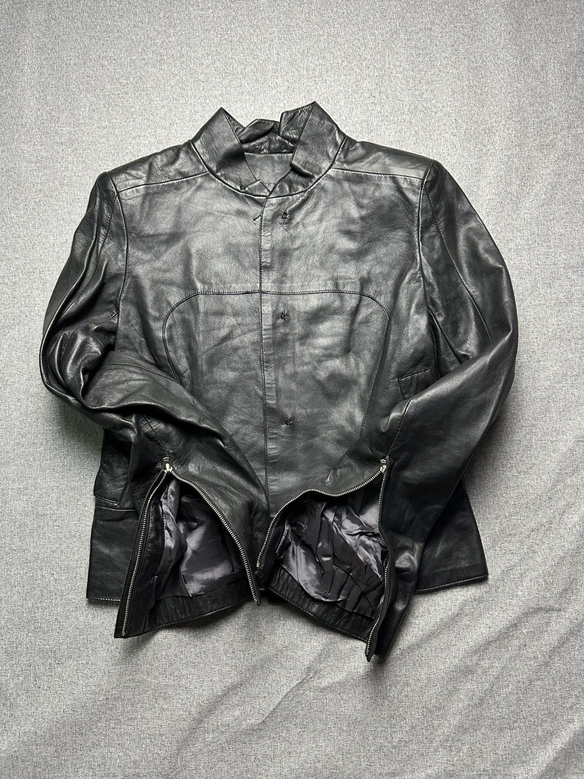 Costume National Costume National - 1990s Black Leather Moto Jacket Size S / US 4 / IT 40 - 5 Thumbnail