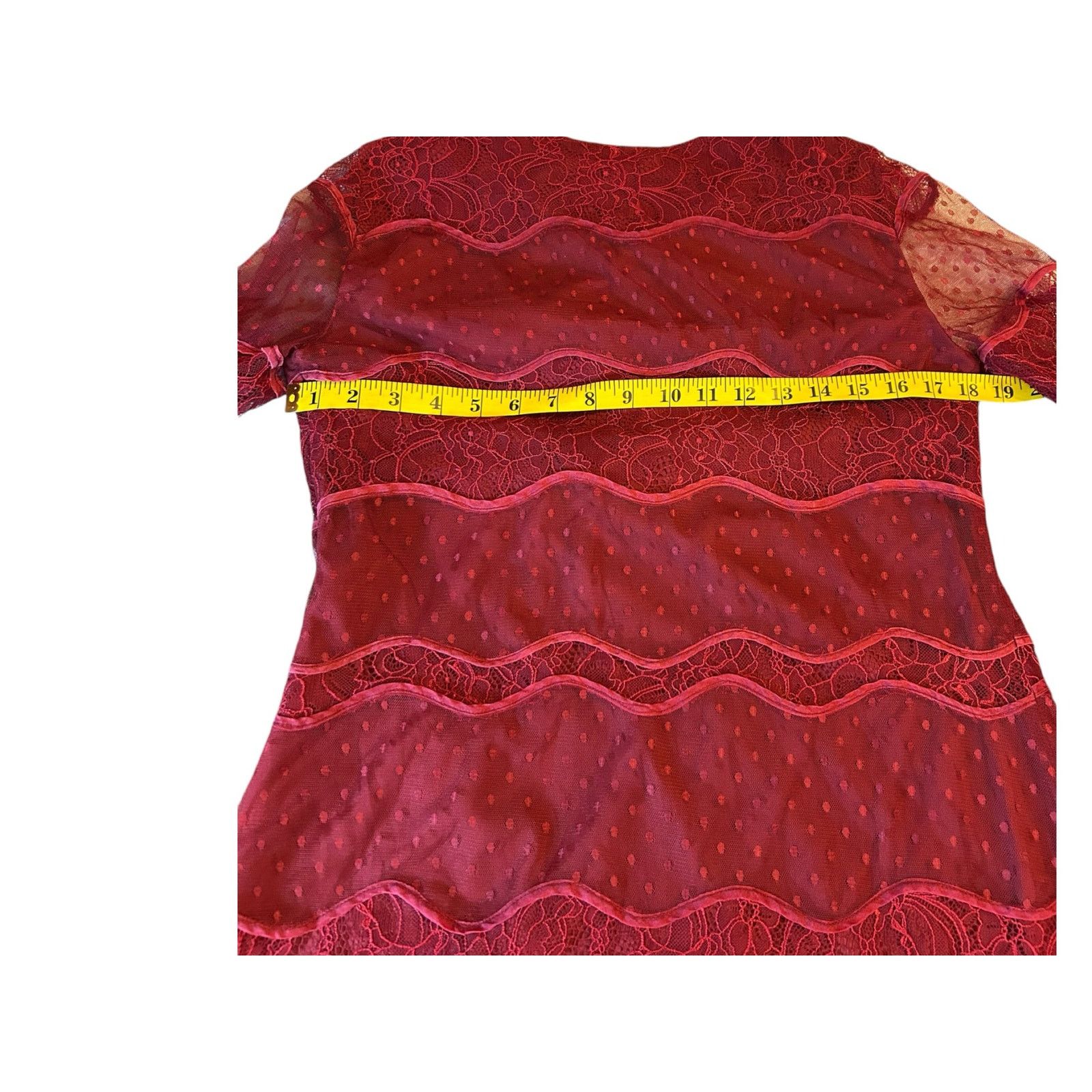 Sachin & Babi Sachin & Babi Red Lace Dress - Size 6 Size M / US 6-8 / IT 42-44 - 3 Thumbnail