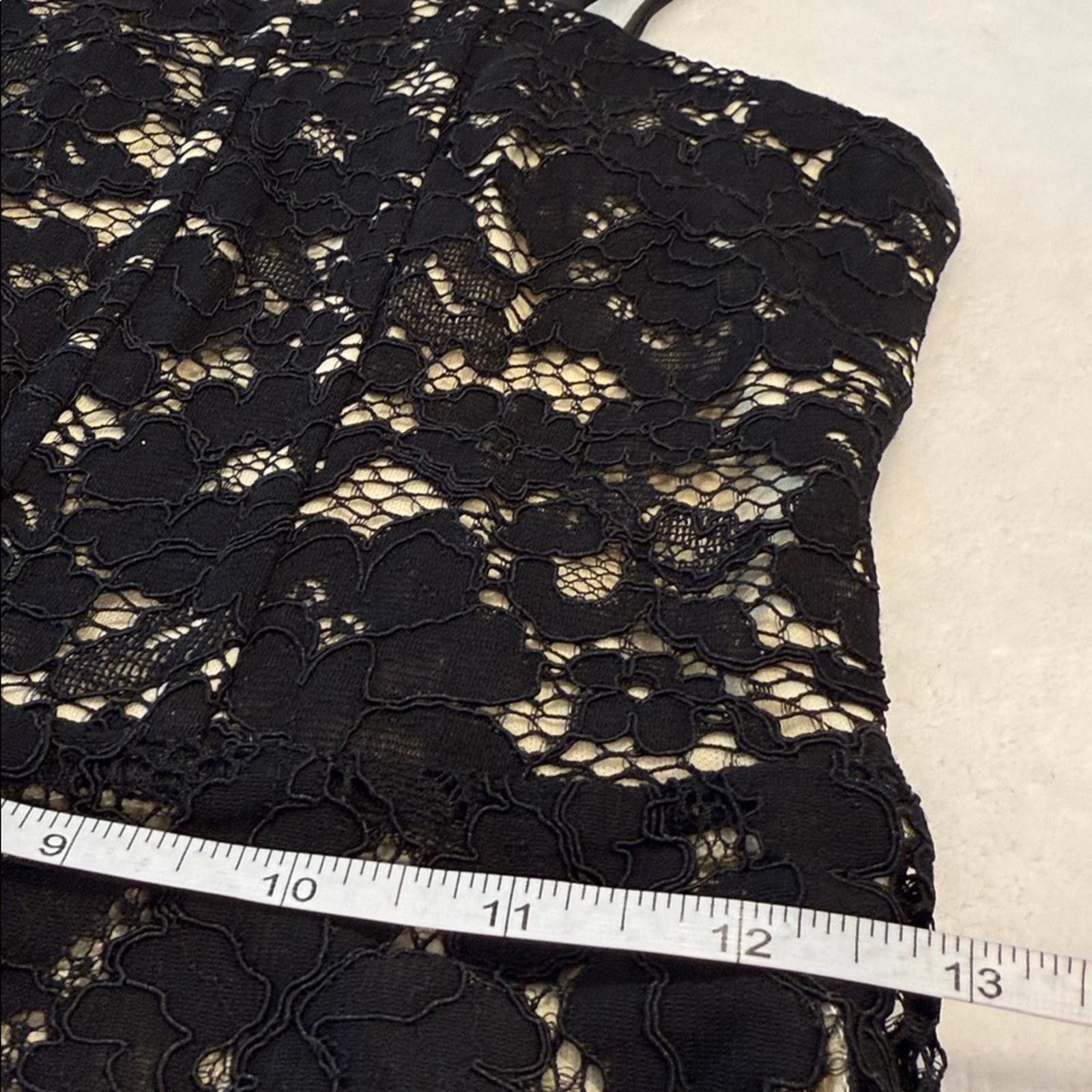 Lulus Lulu's Black & Cream Lace Mini Dress lined SZ SM Size S / US 4 / IT 40 - 11 Thumbnail