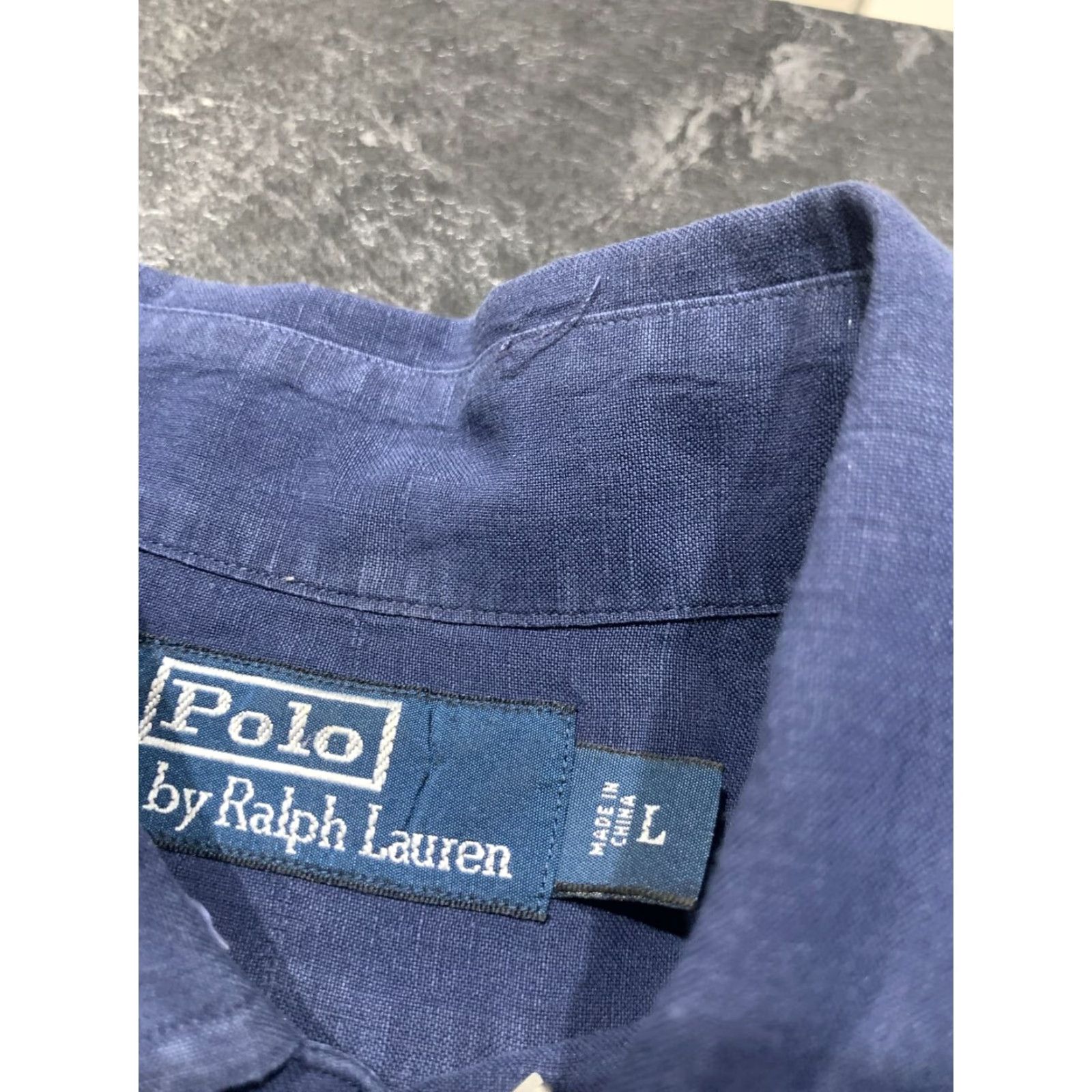 Ralph Lauren VINTAGE Ralph Lauren Linen Silk Button-Up Shirt Mens Large Blue Short Sleeve Solid 90s Preppy Size US L / EU 52-54 / 3 - 5 Thumbnail