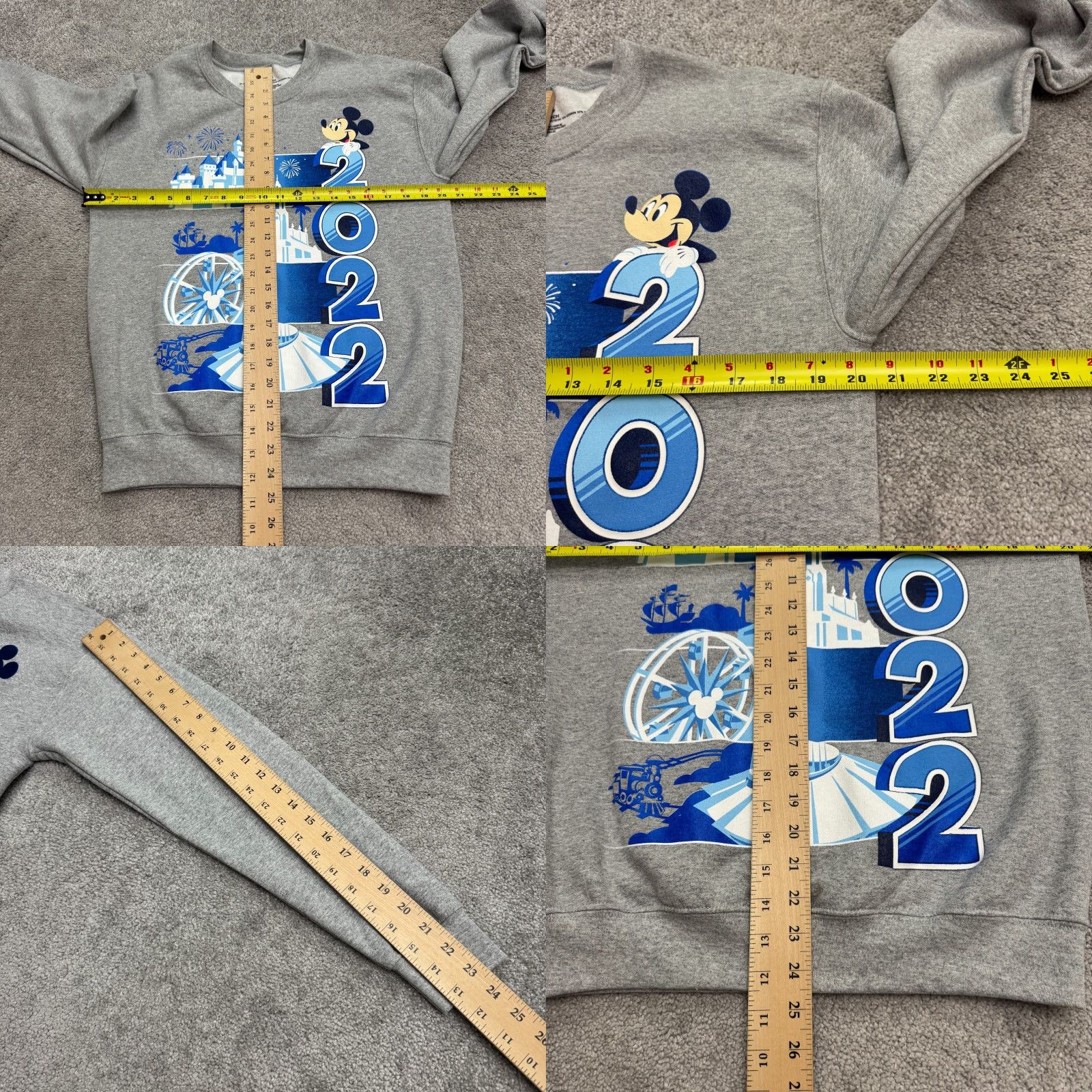 Disney Disney Mickey Mouse Castle Sweatshirt Womens XS Gray Graphic Size XS / US 0-2 / IT 36-38 - 8 Thumbnail
