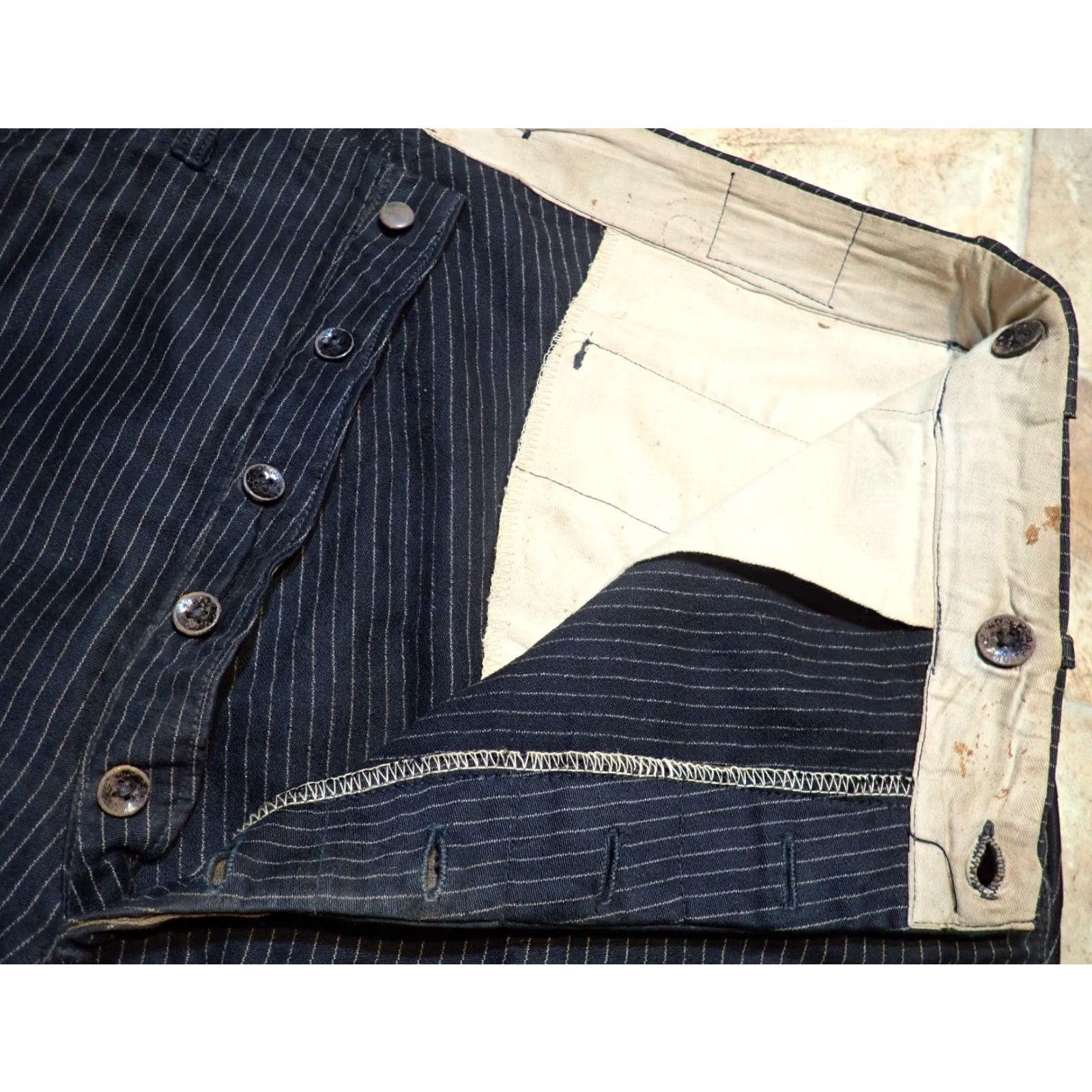 Vintage VINTAGE Overland Trouser Pants 38x29 Striped Moleskin Heavy Cotton Workwear Trousers Crown Overalls Men Size US 38 / EU 54 - 4 Thumbnail