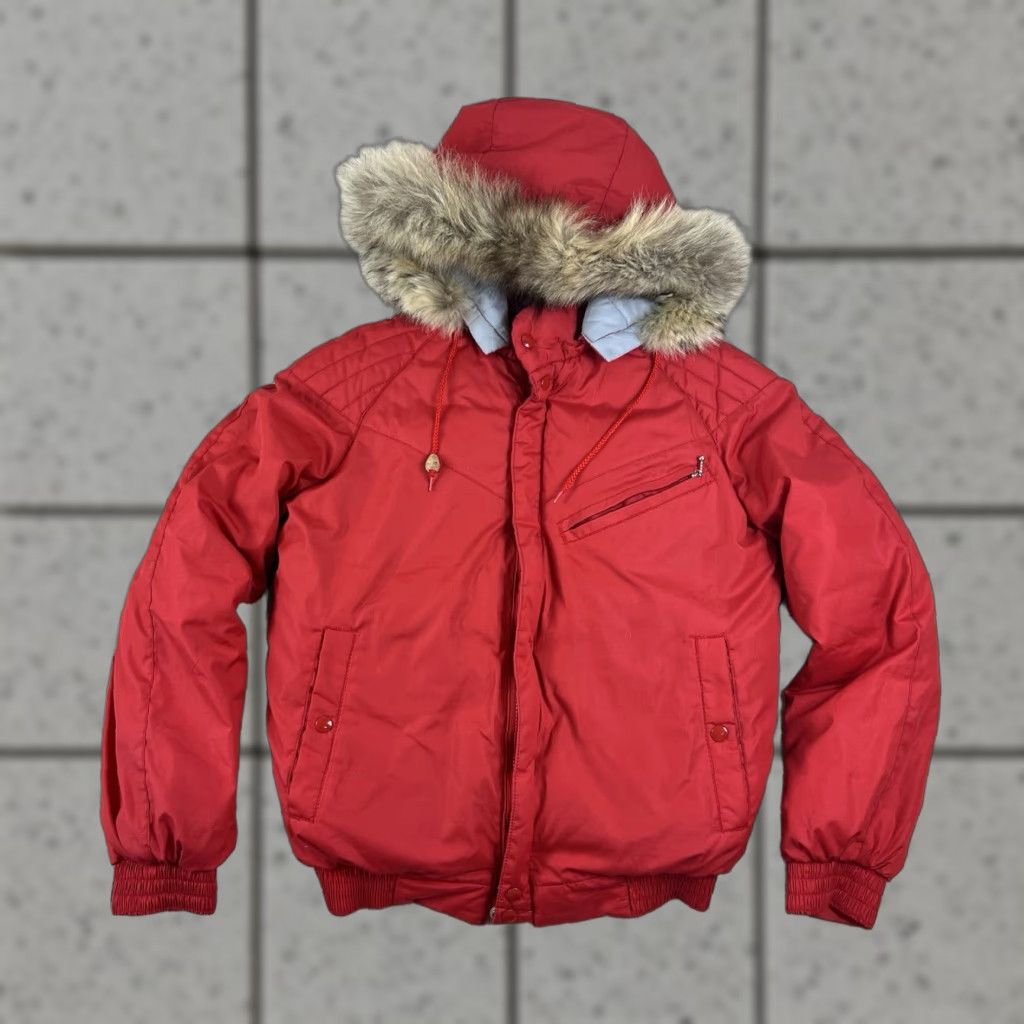 Golden Goose VINTAGE Women’s Golden Goose Red Puffer Coat Fur Lined Hood 90s Small S Womens Size S / US 4 / IT 40 - 1 Thumbnail