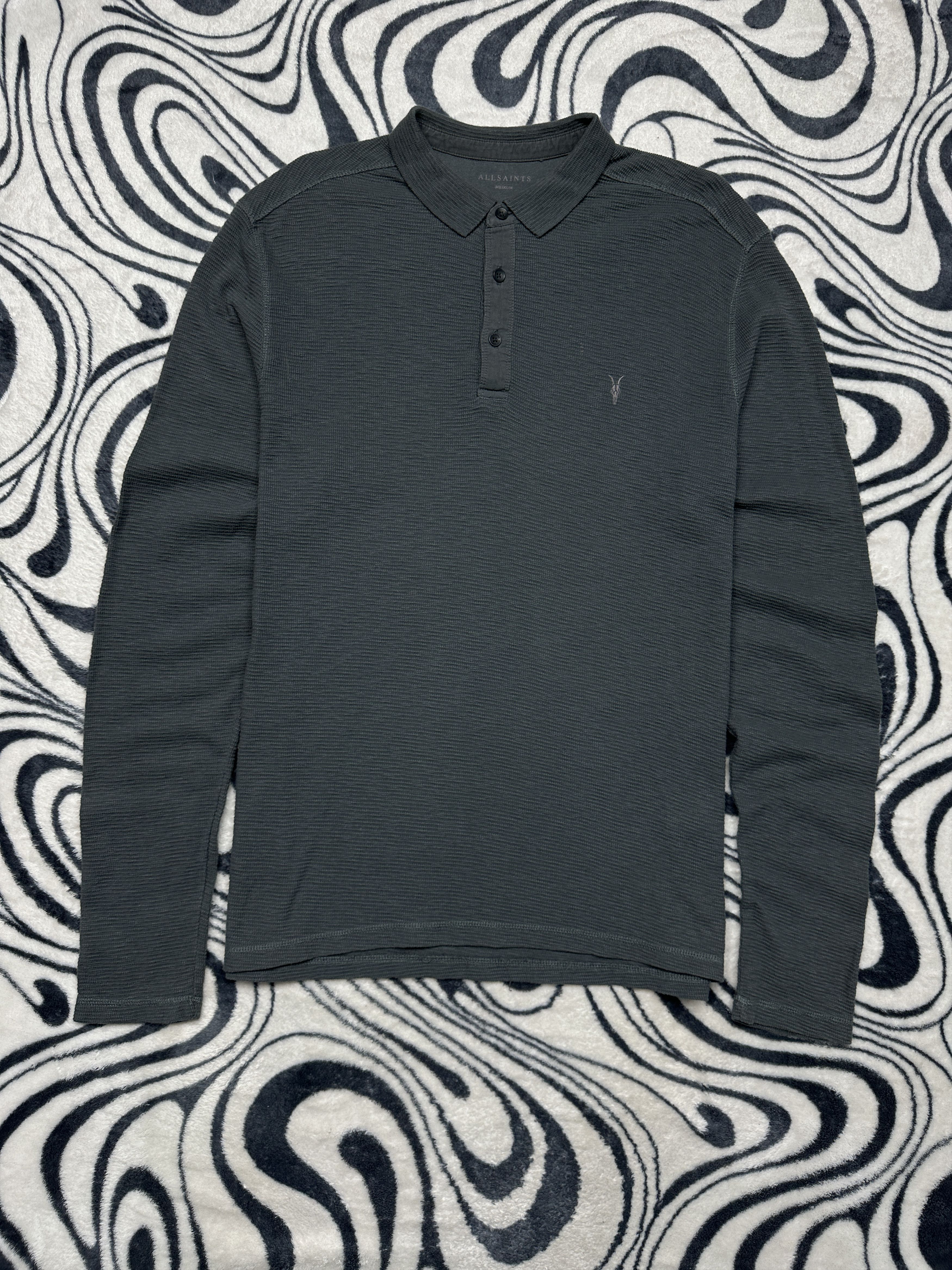 Allsaints Allsaints Mens Clash Long Sleeve Polo Shirt Size US M / EU 48-50 / 2 - 1 Thumbnail